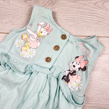 Disney Baby aqua coloured romper with matching headband. Size 0-3 months