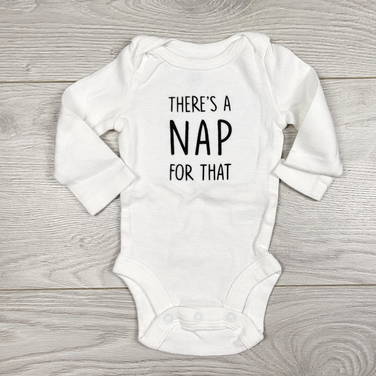 Koala Baby white "There's a Nap For That" bodysuit. Newborn size