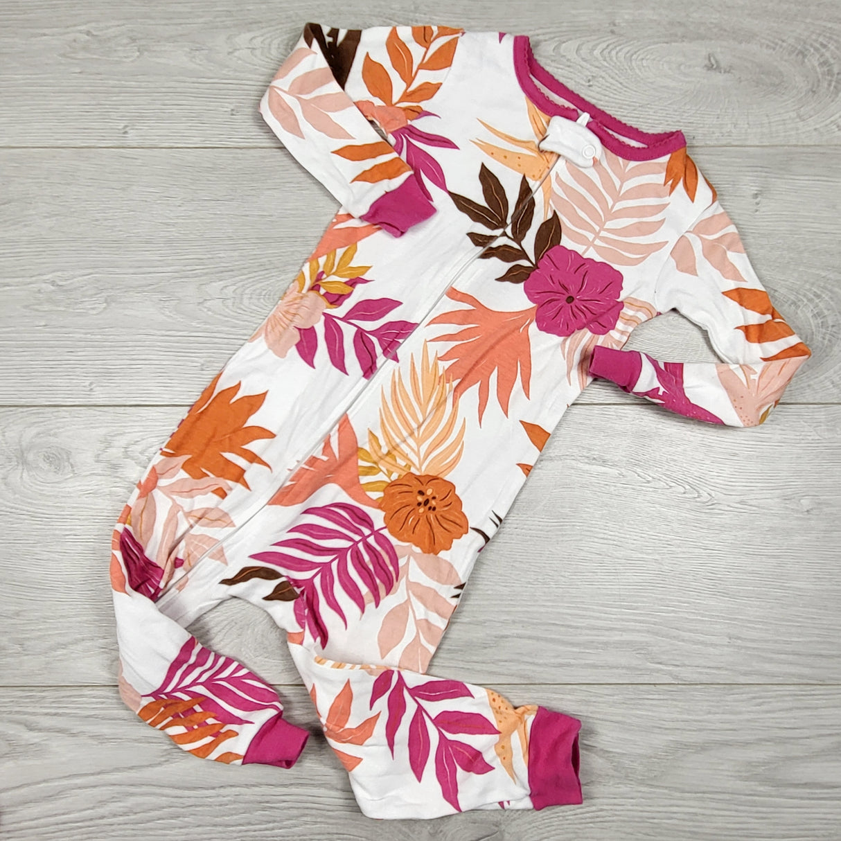 Carters white zippered Hawaiian print sleeper. Size 24 months