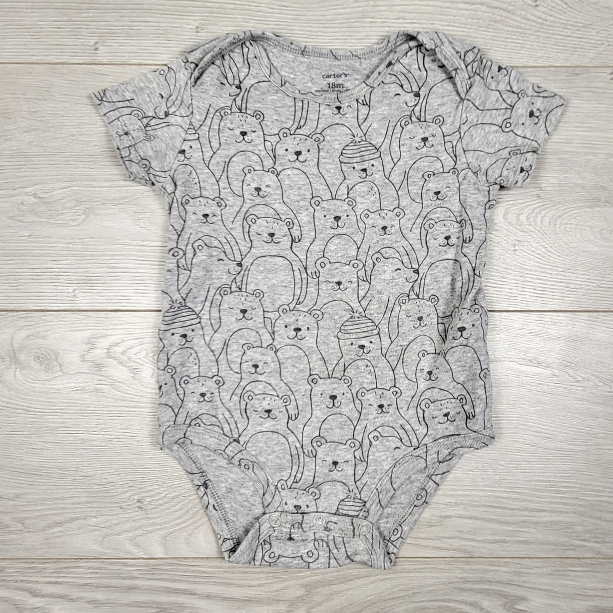Carters grey bodysuit with bears. Size 18 months