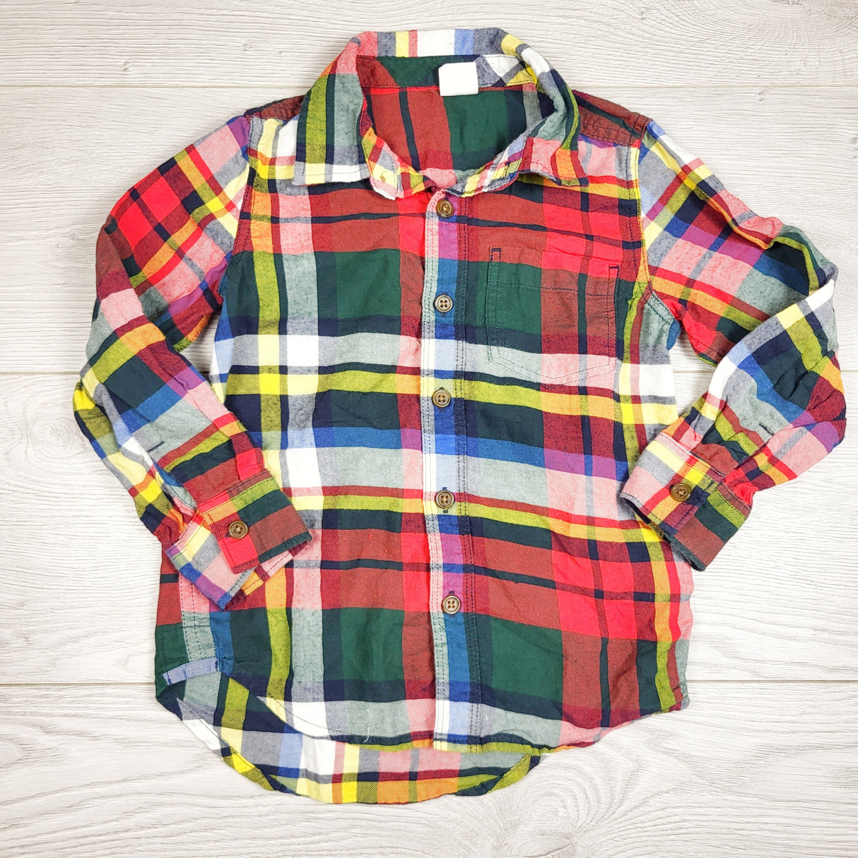 Gap red plaid button down shirt. Size 4T