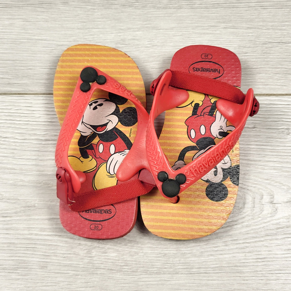 Havaianas Mickey Mouse flip-flops. Size 20 (US size 4 infant)