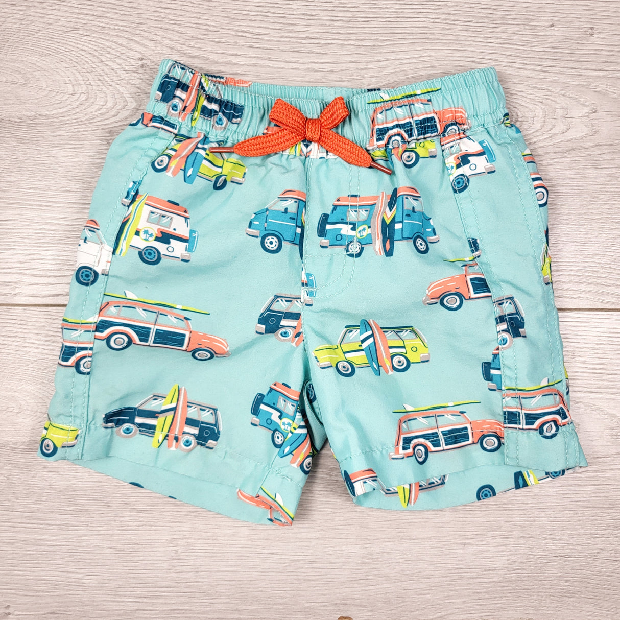 Hatley aqua swim shorts with vans. Size 9-12 months
