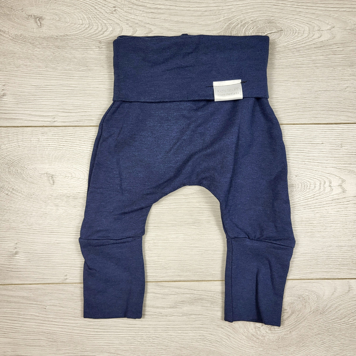 Kids' Stuff navy foldover bamboo blend pants. Size 0-6 months - retail for $50 new