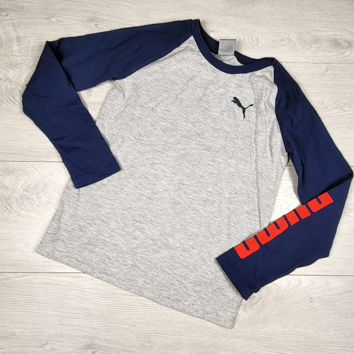 Puma grey and navy long sleeved top. Size 6X/7