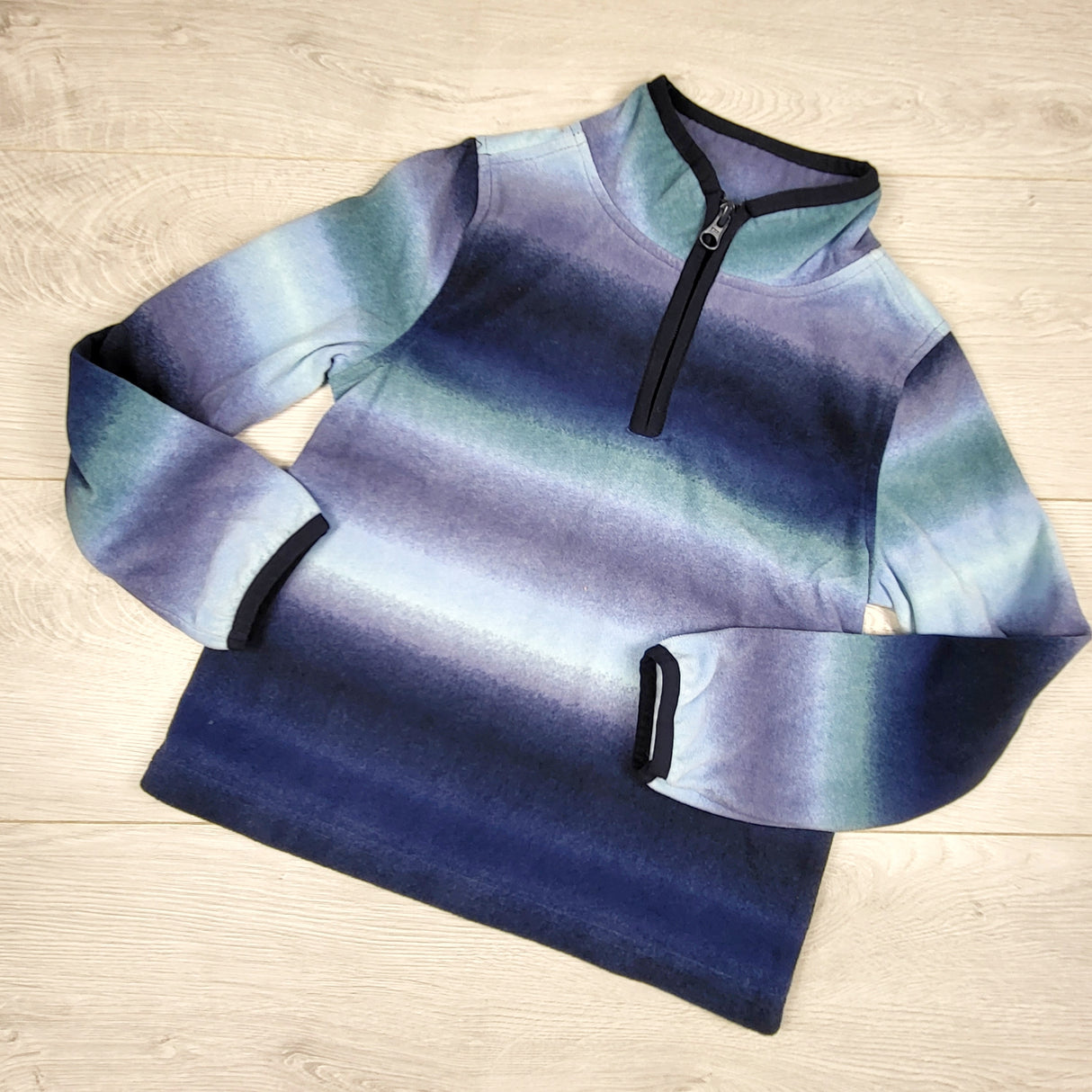 Oshkosh ombre striped half zip micro-fleece pullover. Size 6