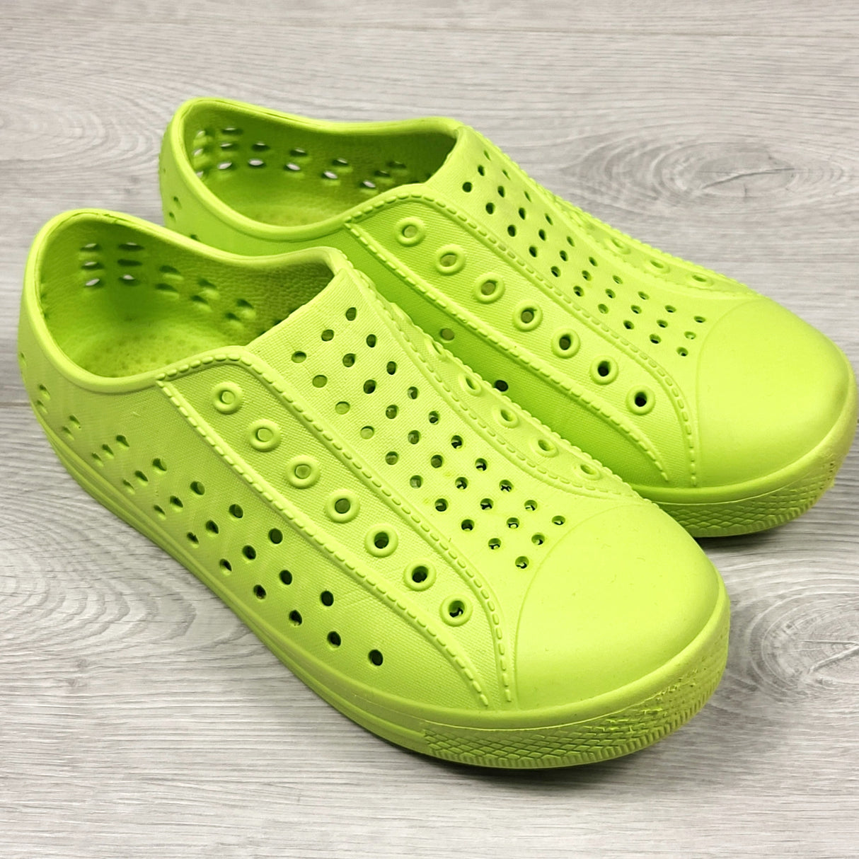 Joe neon slip-on rubber shoes. Youth size 1