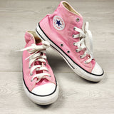 Converse pink canvas high top shoes. Youth size 3