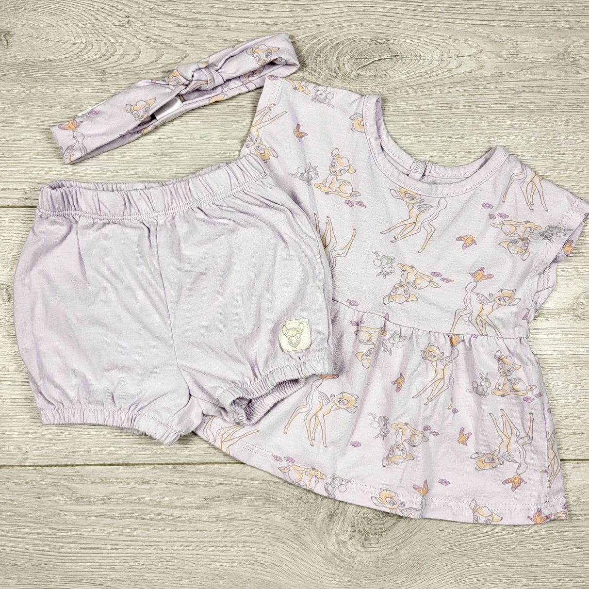 Disney purple 3pc Bambi set. Size 3-6 months