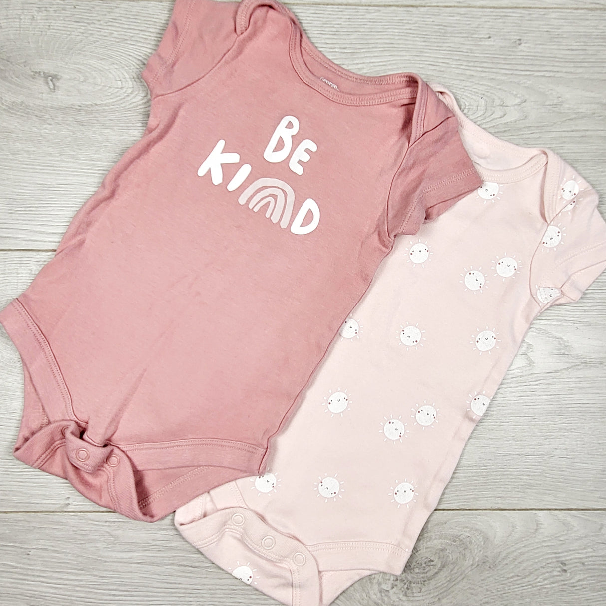George pink 2pc bodysuit set "Be Kind". Size 3-6 months