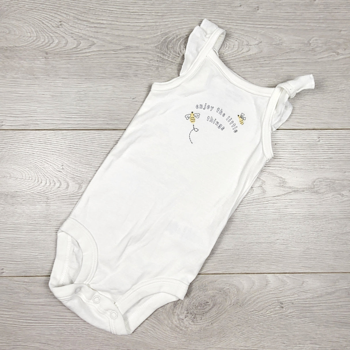 Child of Mine white "Enjoy the Little Things" tank bodysuit. Size 3-6 months