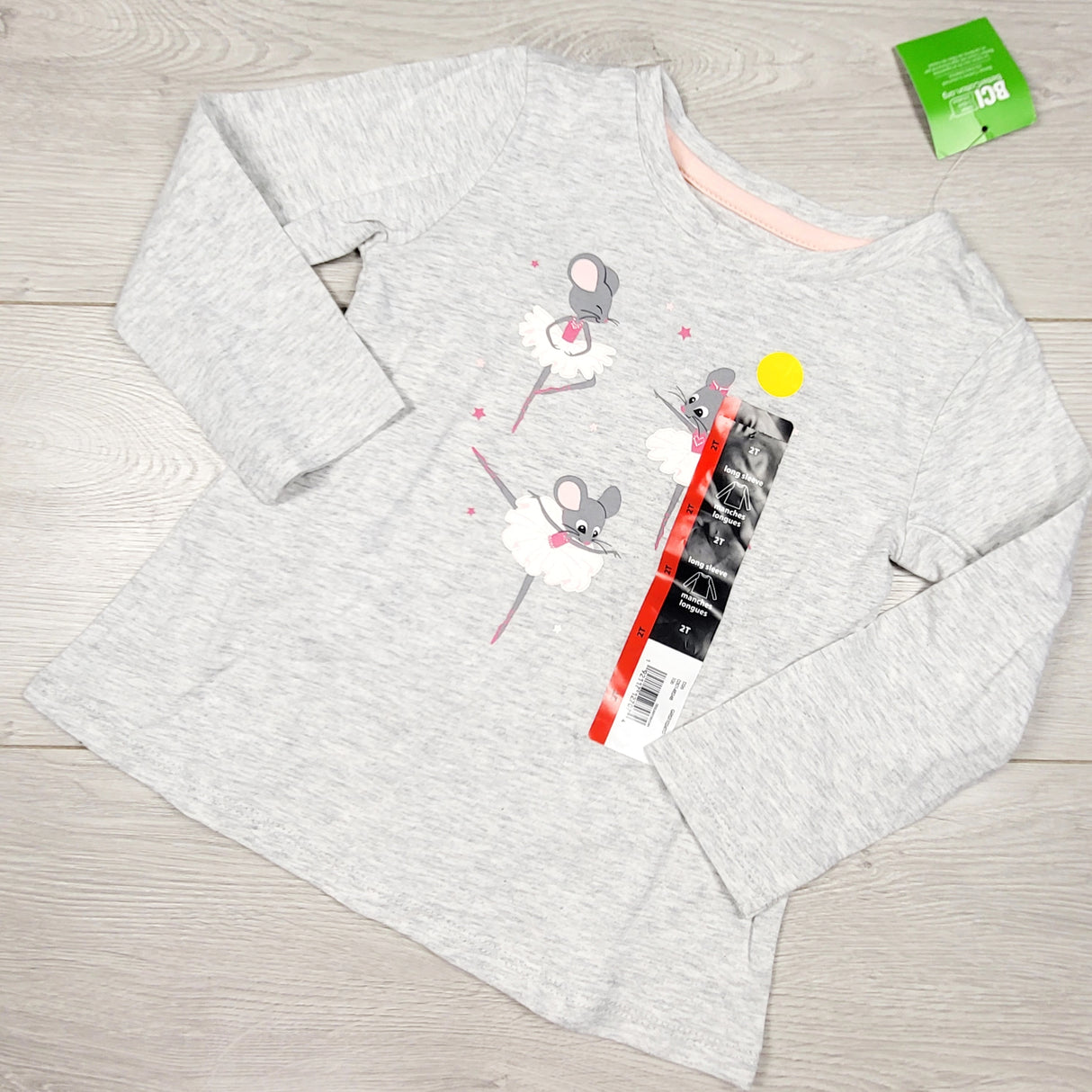 NEW - George grey top with ballerinas. Size 2T