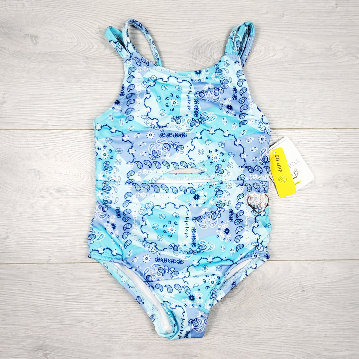 NEW - Body Glove blue patterned one piece swimsuit. Size 5T