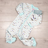 NEW - Tuffy mint zippered sleeper with rocking horses. Size 6 months