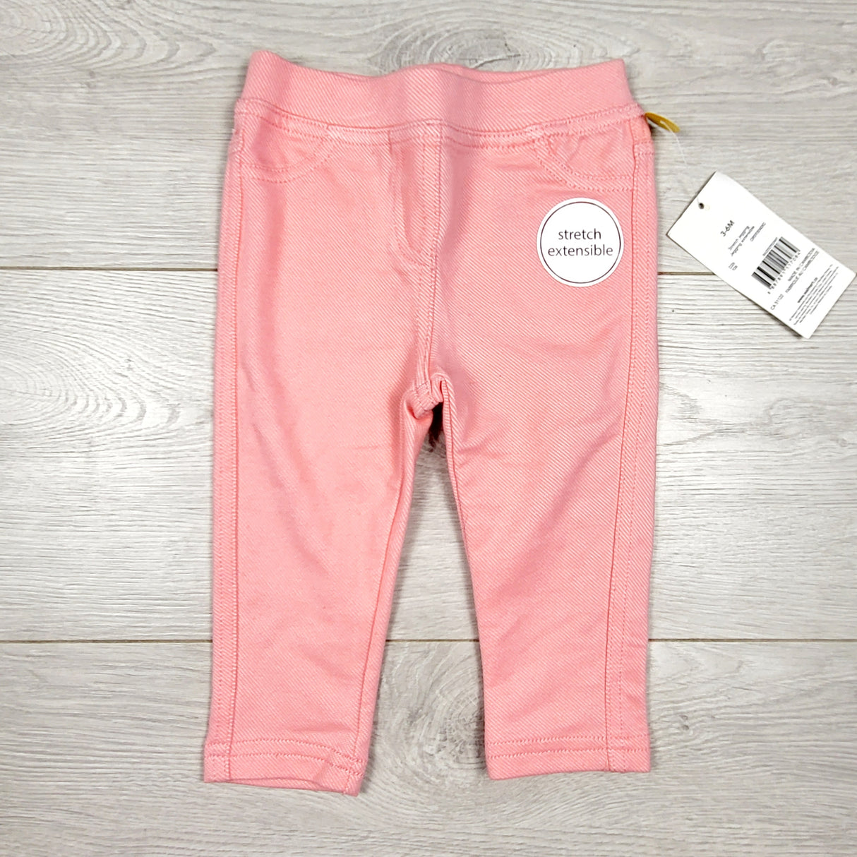 NEW - George pink denim look leggings. Size 3-6 months