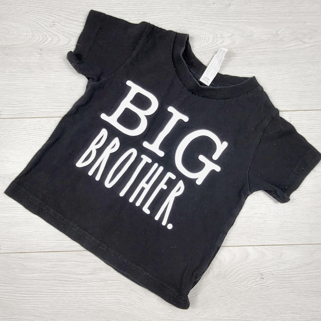 Black custom made "Big Brother" t-shirt. Size 2T