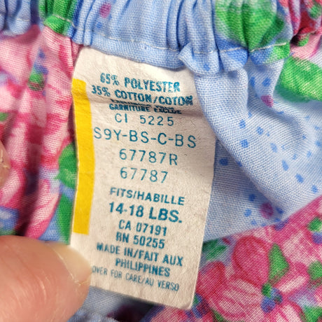 Vintage blue floral print bloomer shorts. Fits 14 to 18 lbs