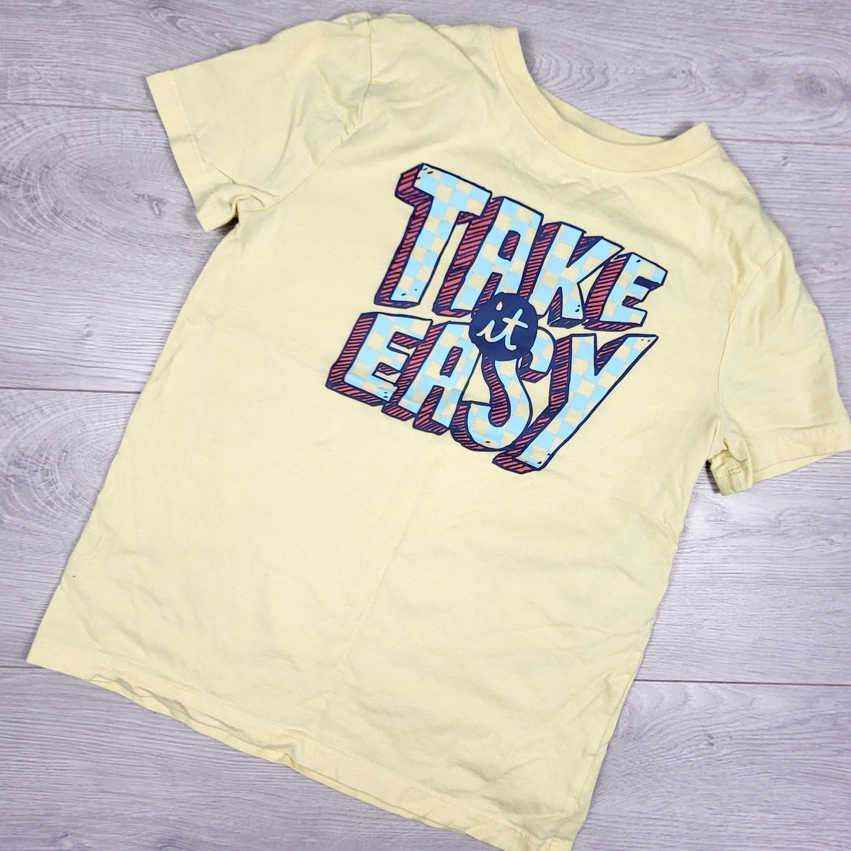 Oshkosh yellow "Take It Easy" t-shirt. Size 8