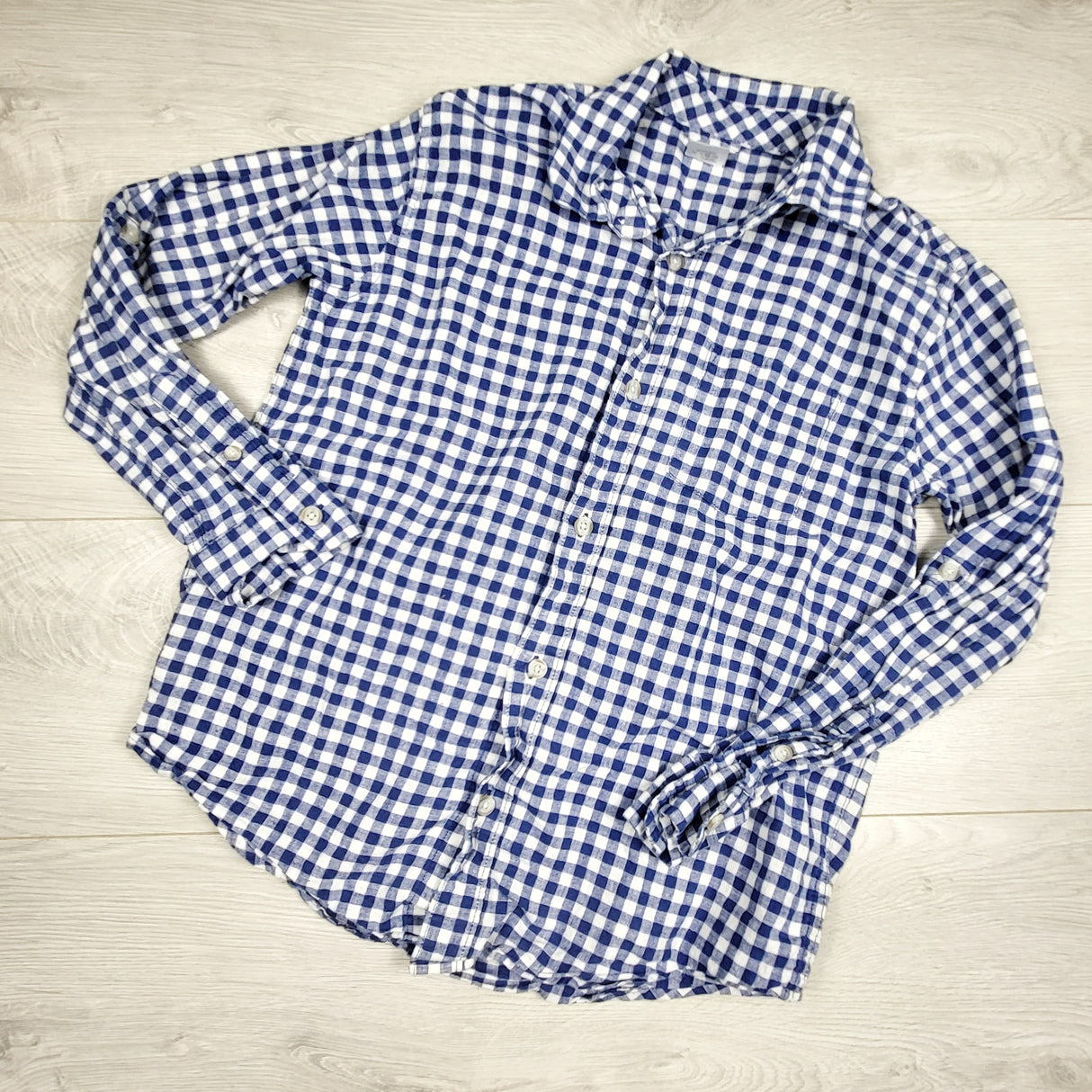 Gymboree navy checked button down shirt. Size 12
