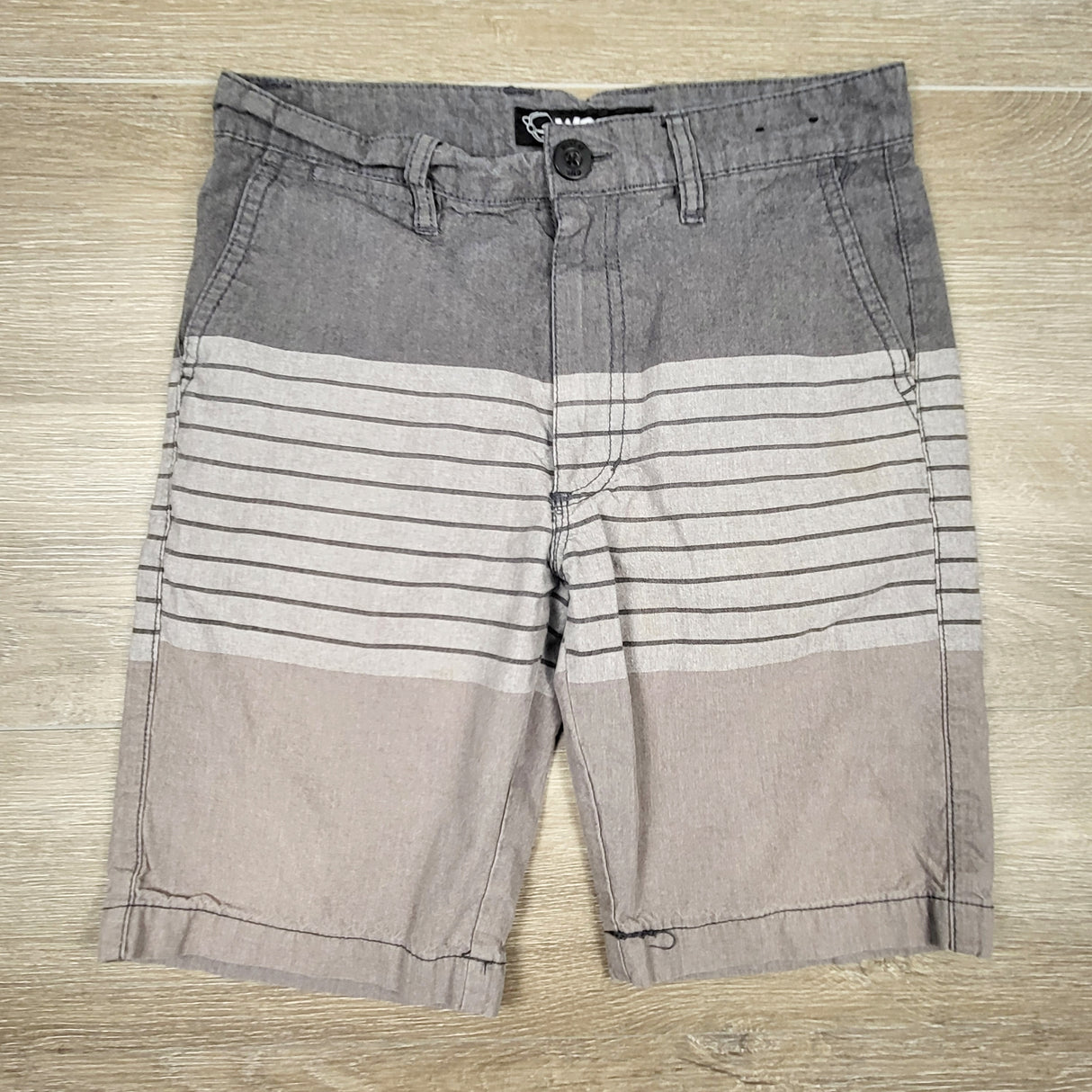 West 49 grey striped shorts. Size 9/10