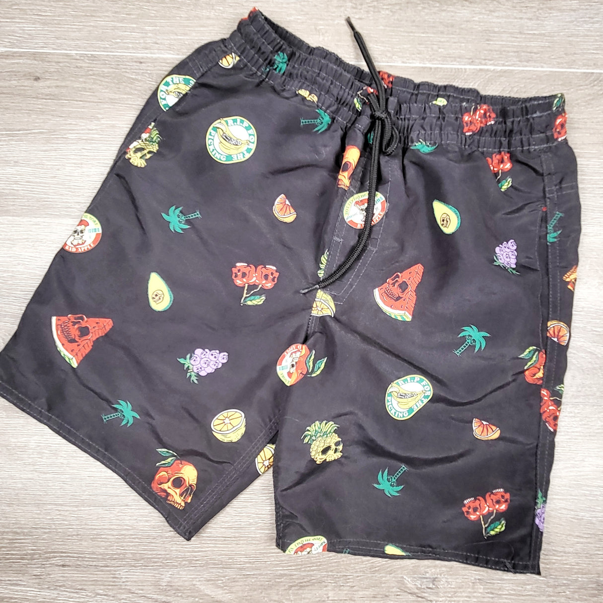 Arsenic black patterned swim shorts. Size 16