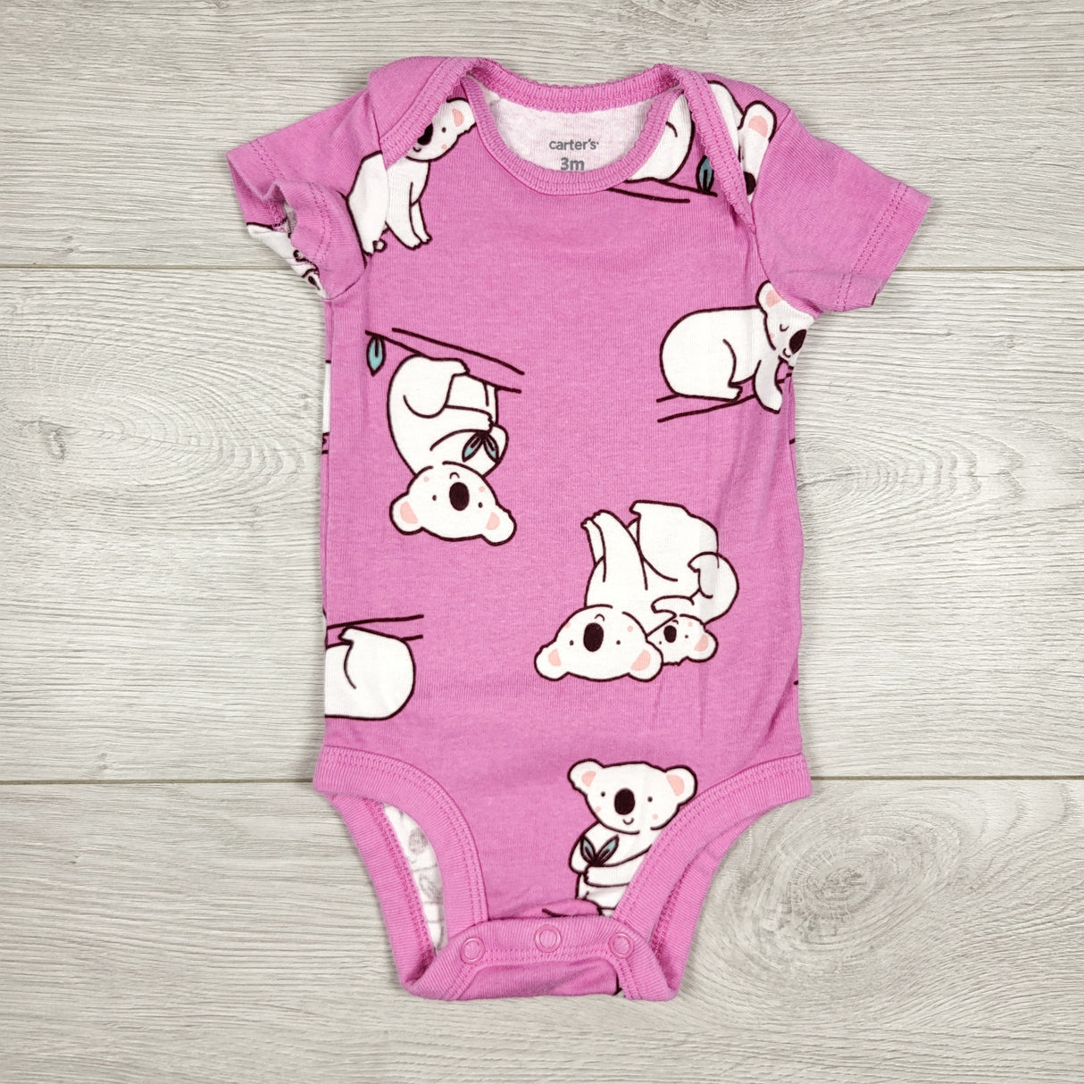 Carters pink bodysuit with koalas. Size 3 months