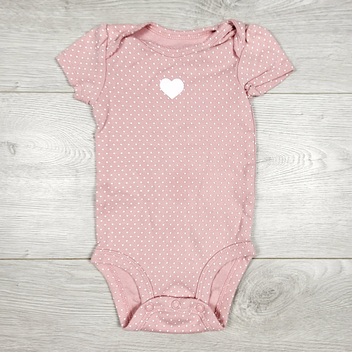 Carters pink bodysuit with heart. Size 3 months