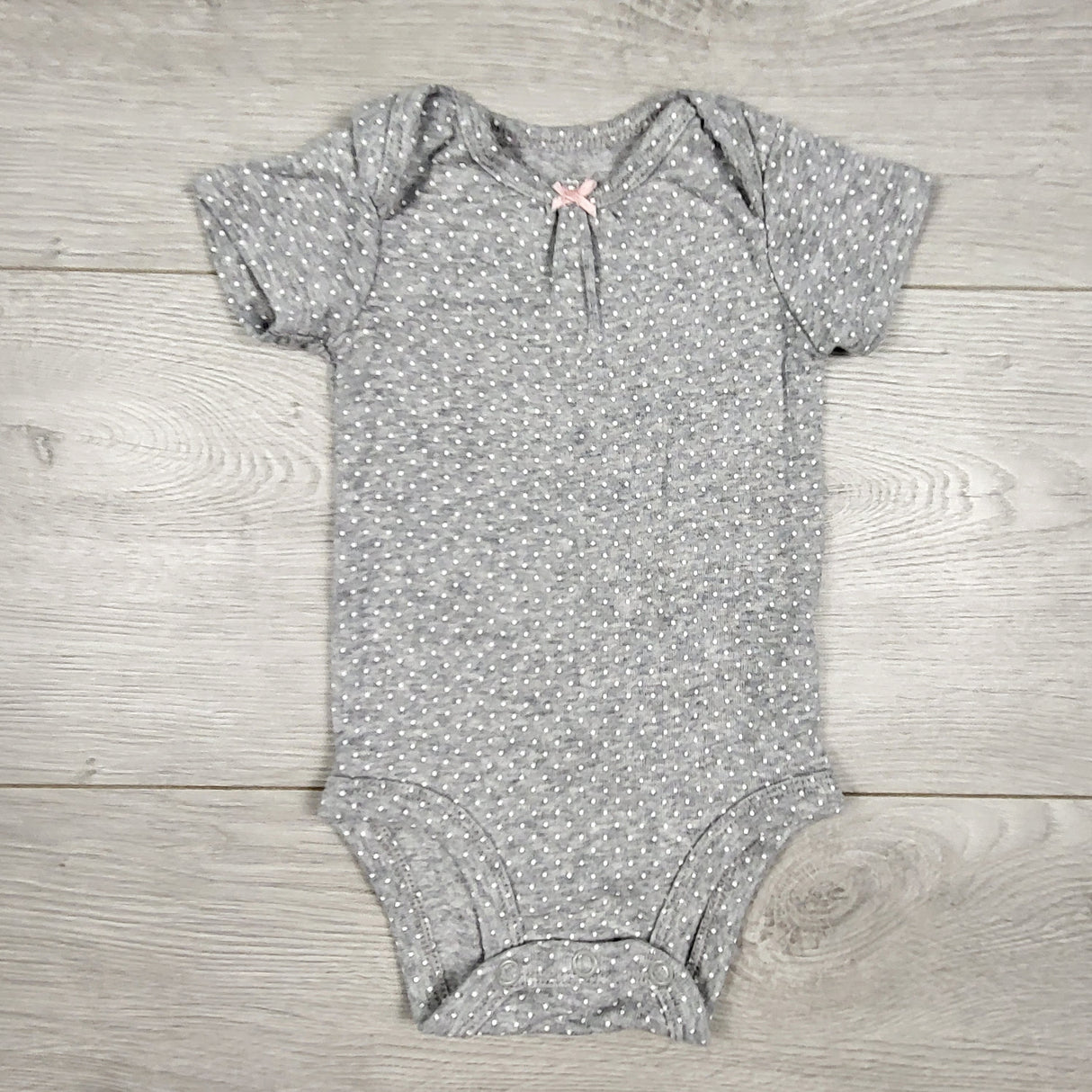 Carters grey polka dot bodysuit. Size 3 months