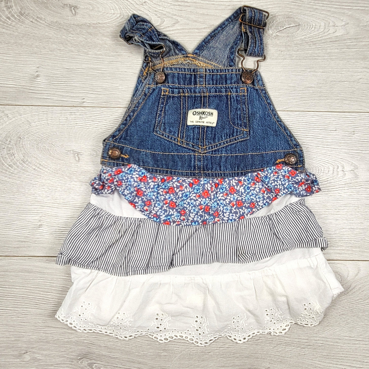Oshkosh tiered denim dress. Size 24 months