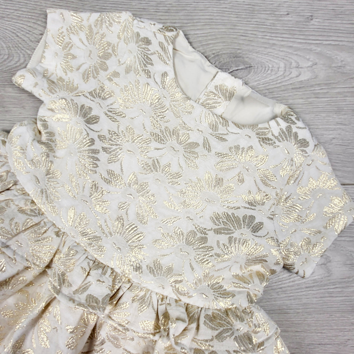 Carters cream and gold jacquard special occasion dress. Size 18 months