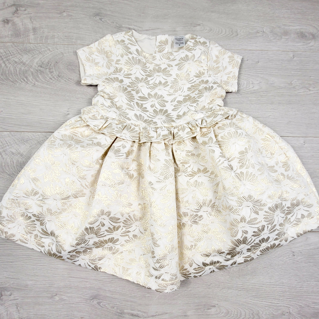Carters cream and gold jacquard special occasion dress. Size 18 months