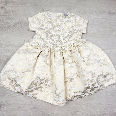Carters cream and gold jacquard special occasion dress. Size 18 months