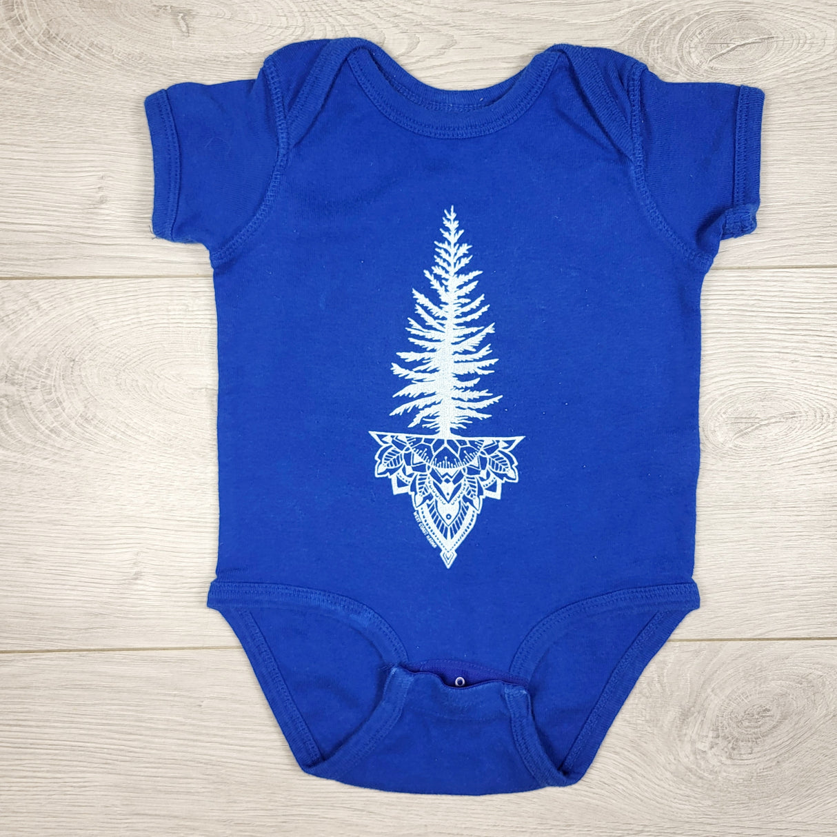 West Coast Karma handmade bodysuit with tree. Sizes like 18 months