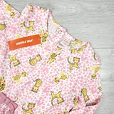 NEW - Joe pink patterned romper with cheetahs. Size 12-18 months