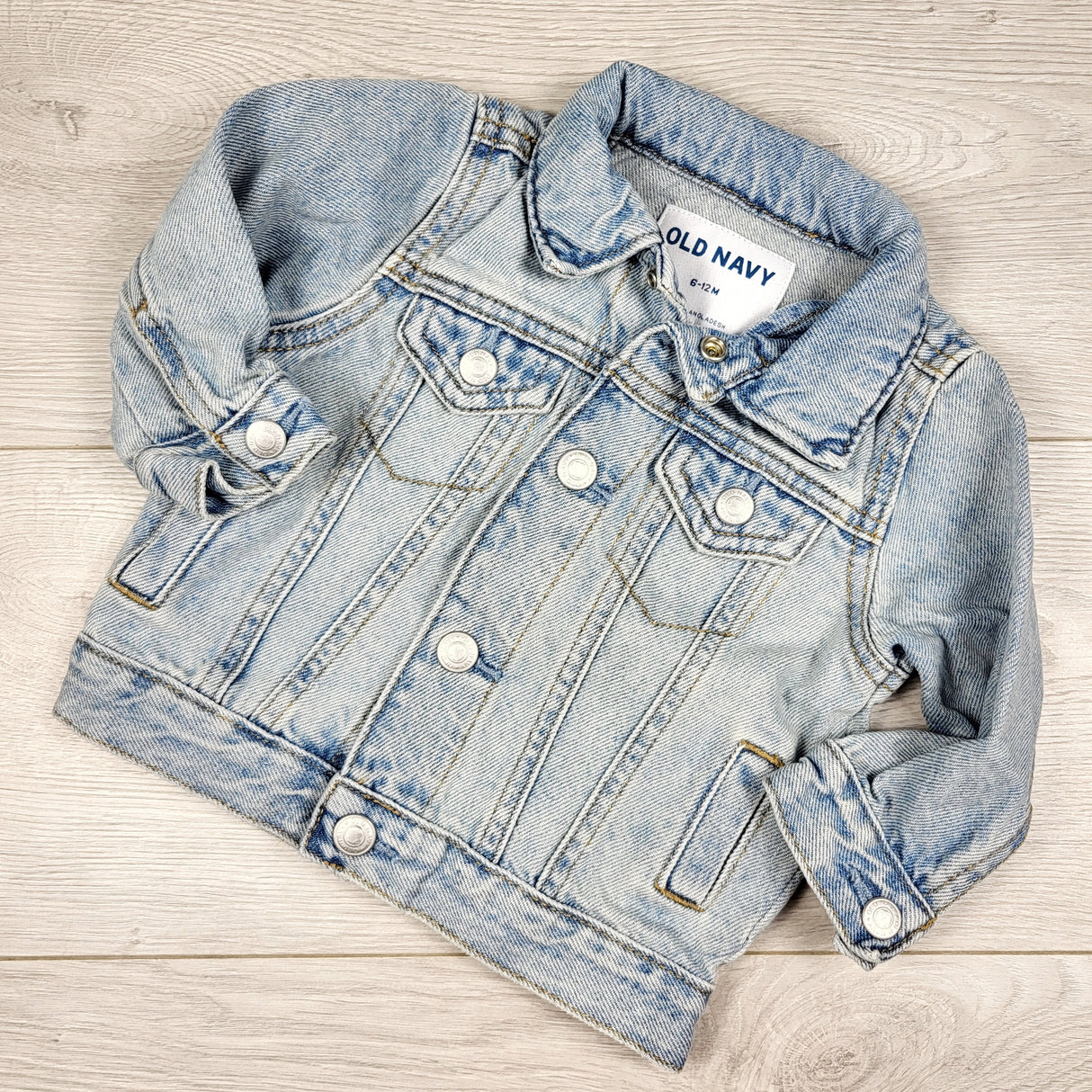 Old Navy denim jacket with snap buttons. Size 6-12 months