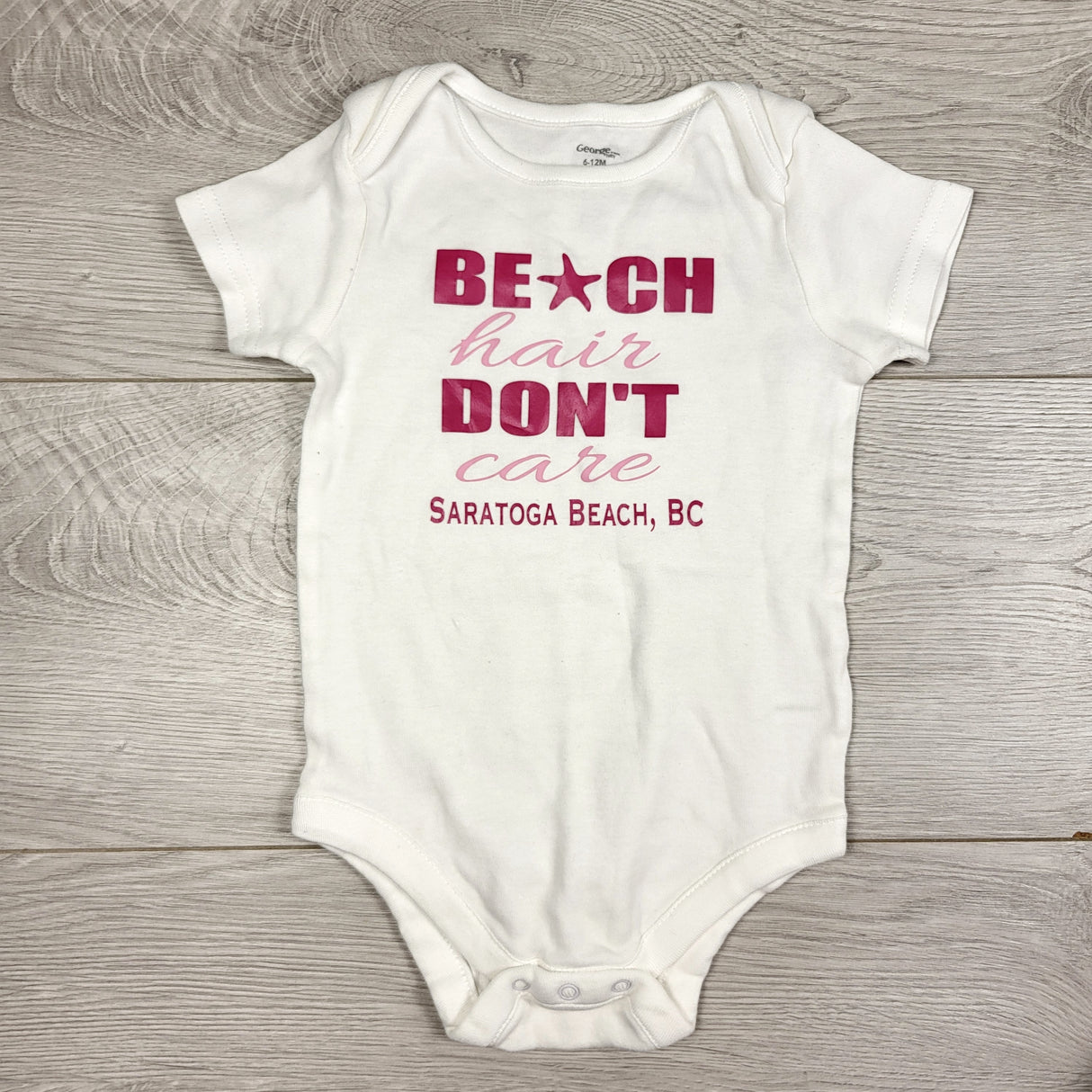 White Saragtoga Beach bodysuit. Size 6-12 months