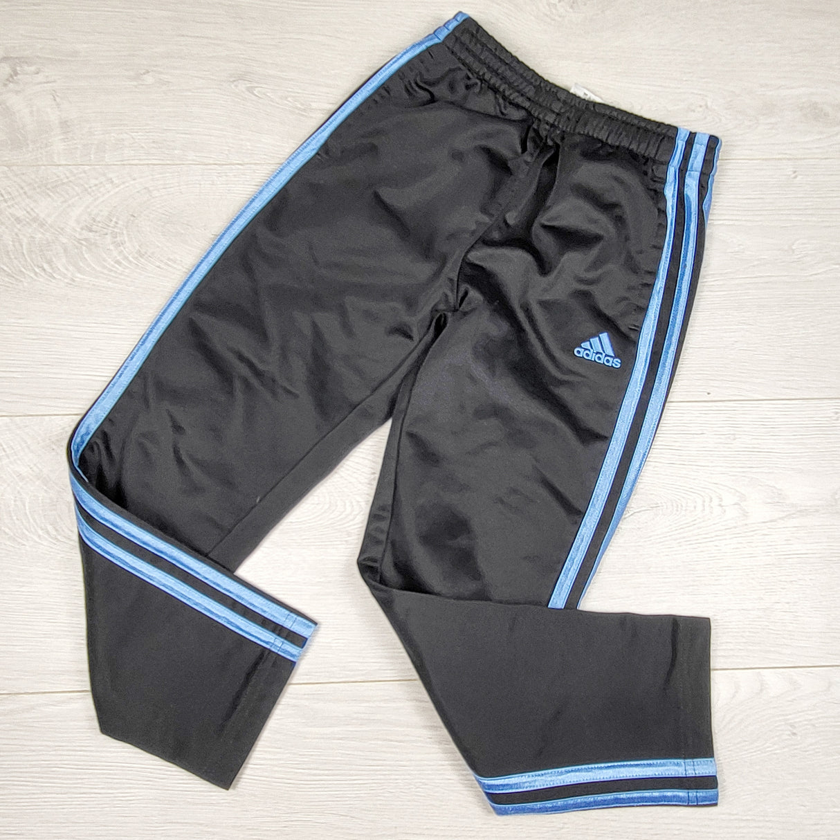 Adidas black and blue active pants. Size 6