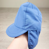 Joe blue brimmed hat with neck protection. Size 4/5T