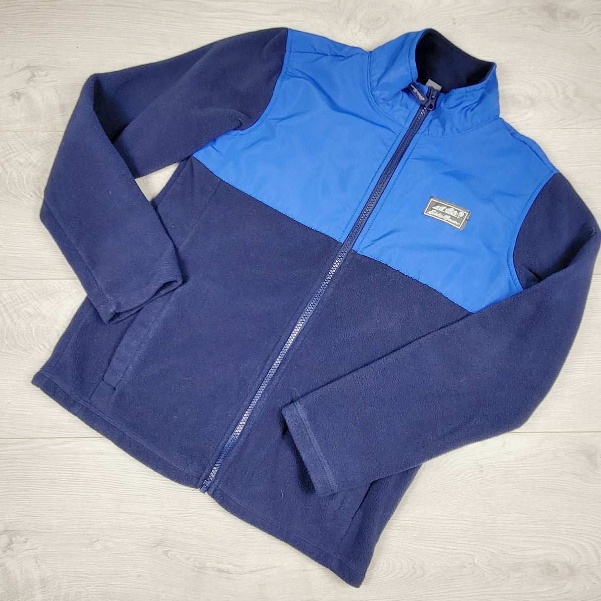Eddie Bauer blue and navy fleece jacket. Size 10/12