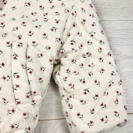 Zara floral print quilted cotton jacket. Size 9-12 months