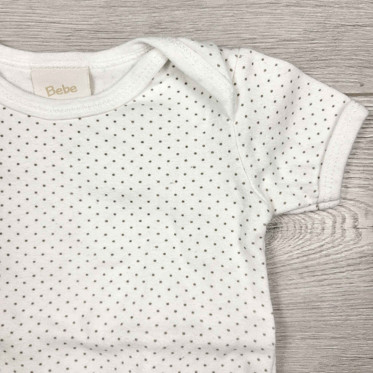 Bebe Bonito white polka dot bodysuit. Size 3-6 months