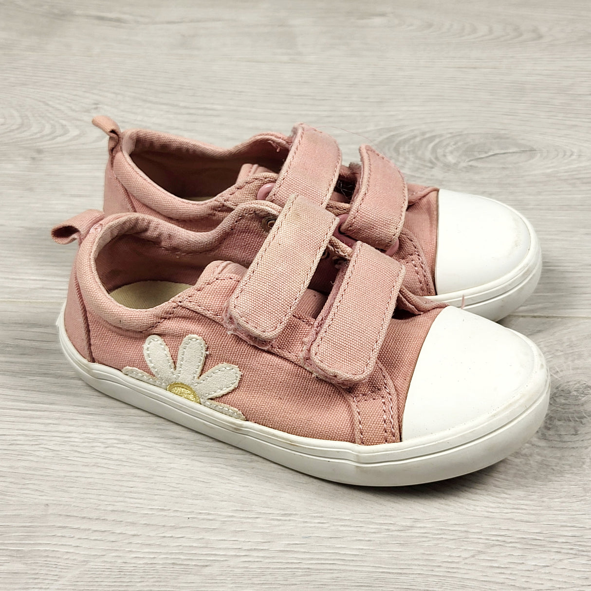 Old Navy pink canvas flower shoes. Size 7
