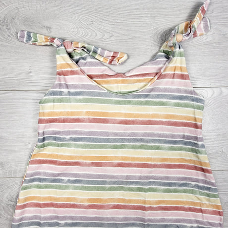Teddy Little Apparel striped romper. Size 7