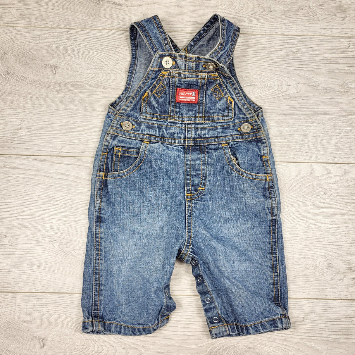 Old Navy denim overalls. Size 0-3 months