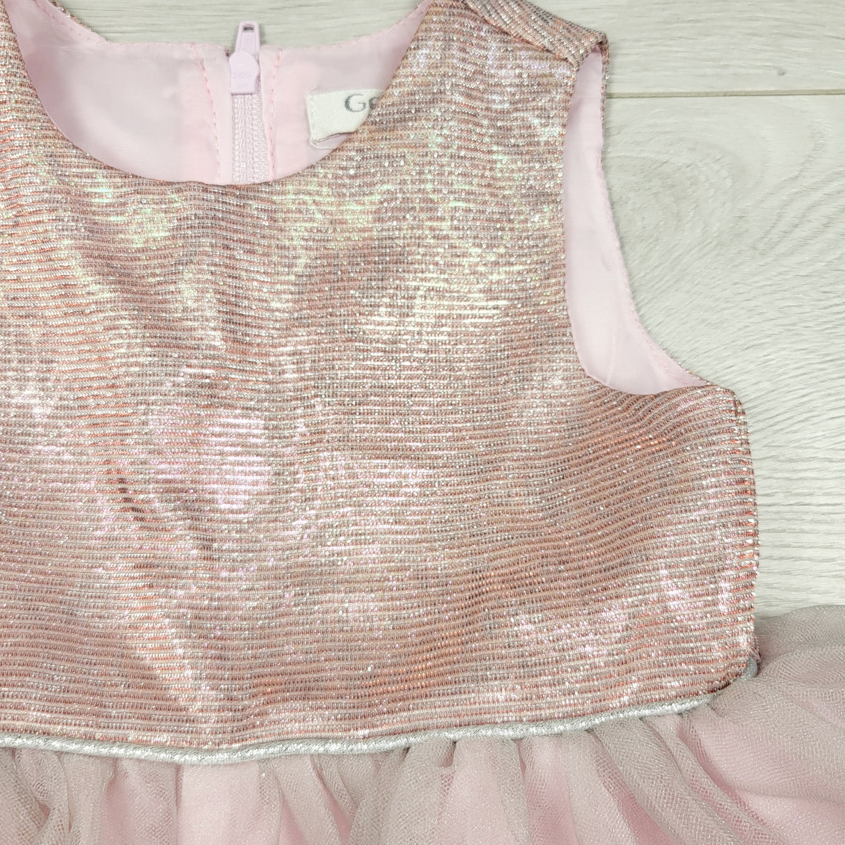 George pink sparkly special occasion dress. Size 6-12 months