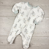 Disney white zippered sleeper with Disney characters. Newborn size