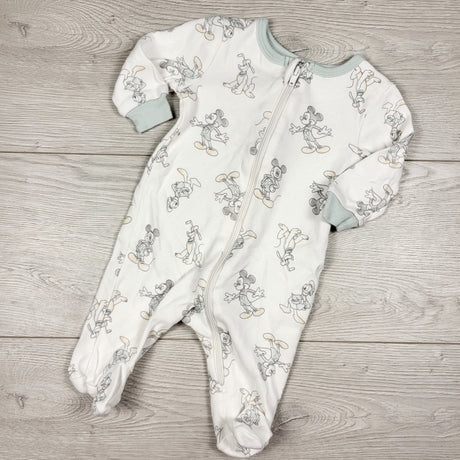 Disney white zippered sleeper with Disney characters. Newborn size