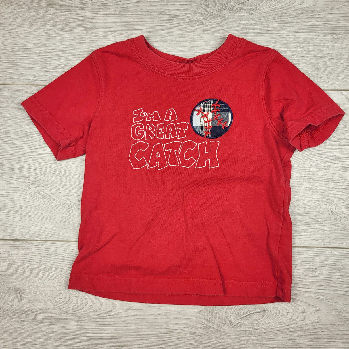 Jumpring Bean grey "I'm a Great Catch" t-shirt. Size 12 months