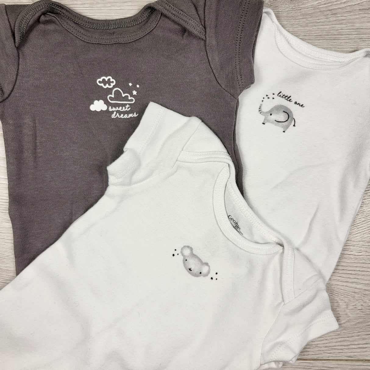 George gender neutral 3pc bodysuit. Newborn size