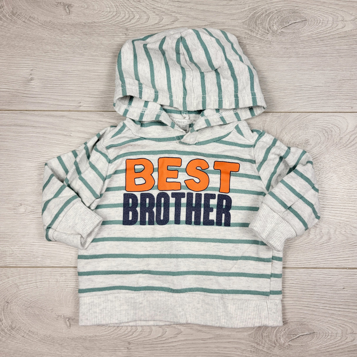 Carters striped "Best Brother" hoodie. Size 3 months